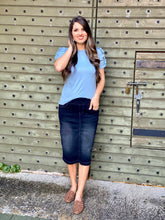 Load image into Gallery viewer, THE COURTNEY BLACK DENIM SKIRT
