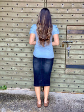 Load image into Gallery viewer, THE COURTNEY BLACK DENIM SKIRT