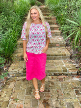 Load image into Gallery viewer, THE FARRAH (FUCHSIA DENIM SKIRT)
