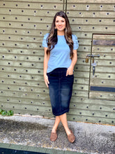 Load image into Gallery viewer, THE COURTNEY BLACK DENIM SKIRT
